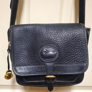 Vintage Dooney & Bourke Black Leather Crossbody Bag